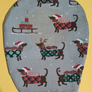 Chiens de saucisse de Noël daschund Taille enfant ou adulte - fond ouvert Coton Pochette de poche de stomie pour stomie Iléostomie Colostomie