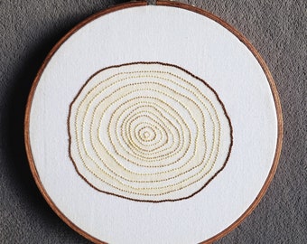 Tree Ring Embroidery, tree rings, nature embroidery, wood rings, handmade, gift