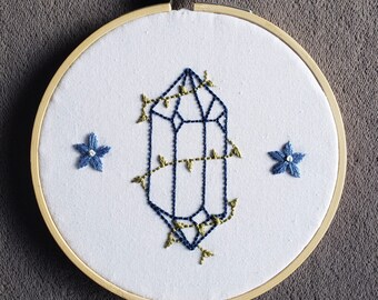 Vine Wrapped Crystal Embroidery, handmade, embroidery, crystal, crystal gift