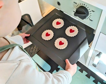 Kekse Cookies mit Marmelade für Kinderküche oder Kaufmannsladen, Kaufladen, Spielküche, Filz, Felt Food, Geschenk, Essen, Spielessen