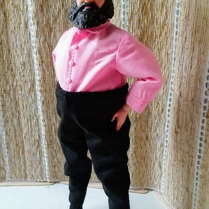 Long-sleeve dress shirt for large belly and muscular male dolls. Several colors. Realistic looking
