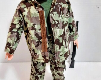 Camouflage shirt/jacket and cargo style pants for large belly or extra large muscle 1:6 scale action figures/male dolls. Free Ship