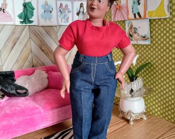 Big Beautiful Dolls jeans and t-shirt for large plus size fashion doll only