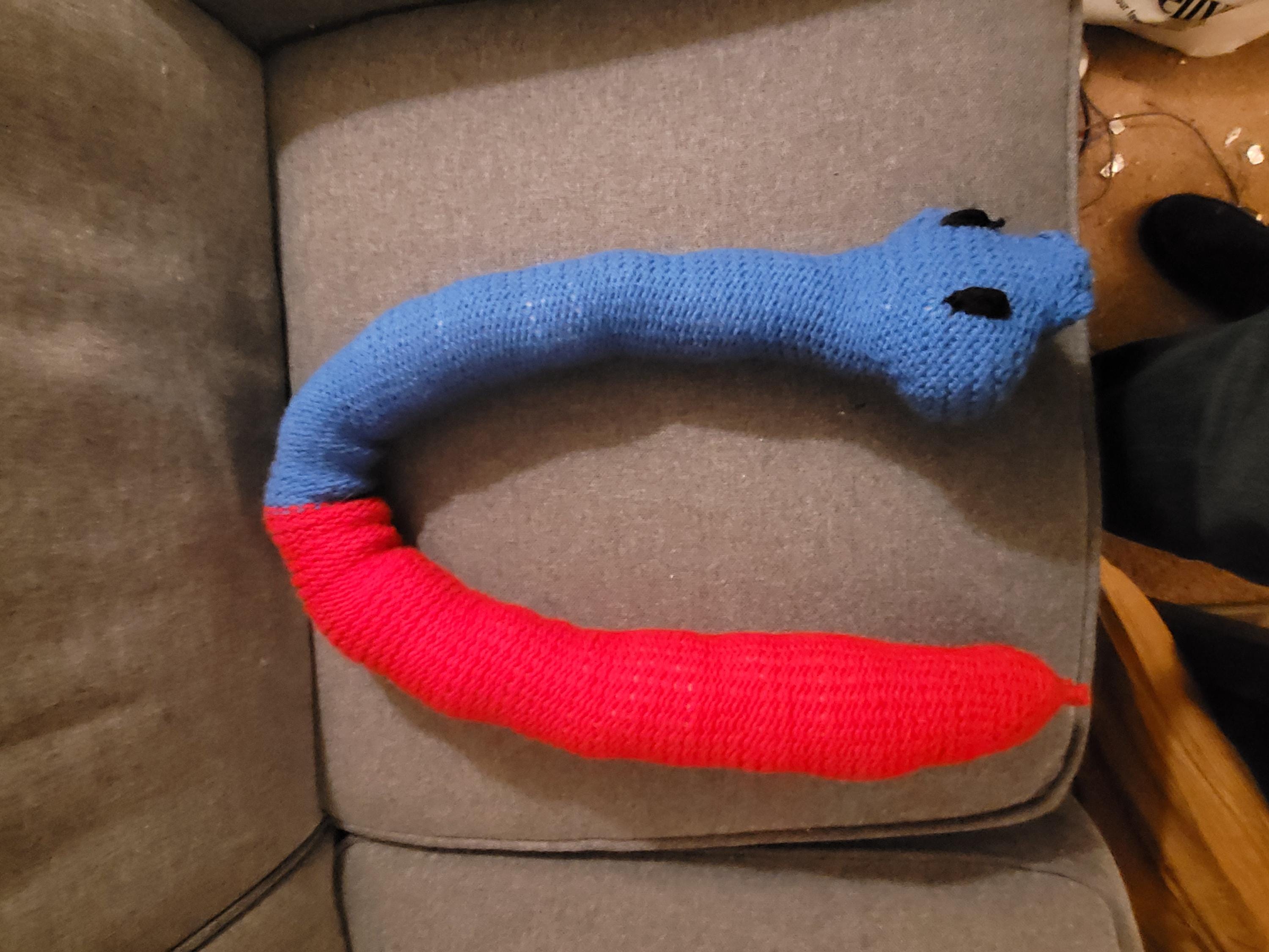 Snake Draft Stopper - Red and Blue