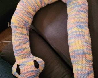 Hand Knit Snake Draft Stopper - Multi Color Rock a Bye
