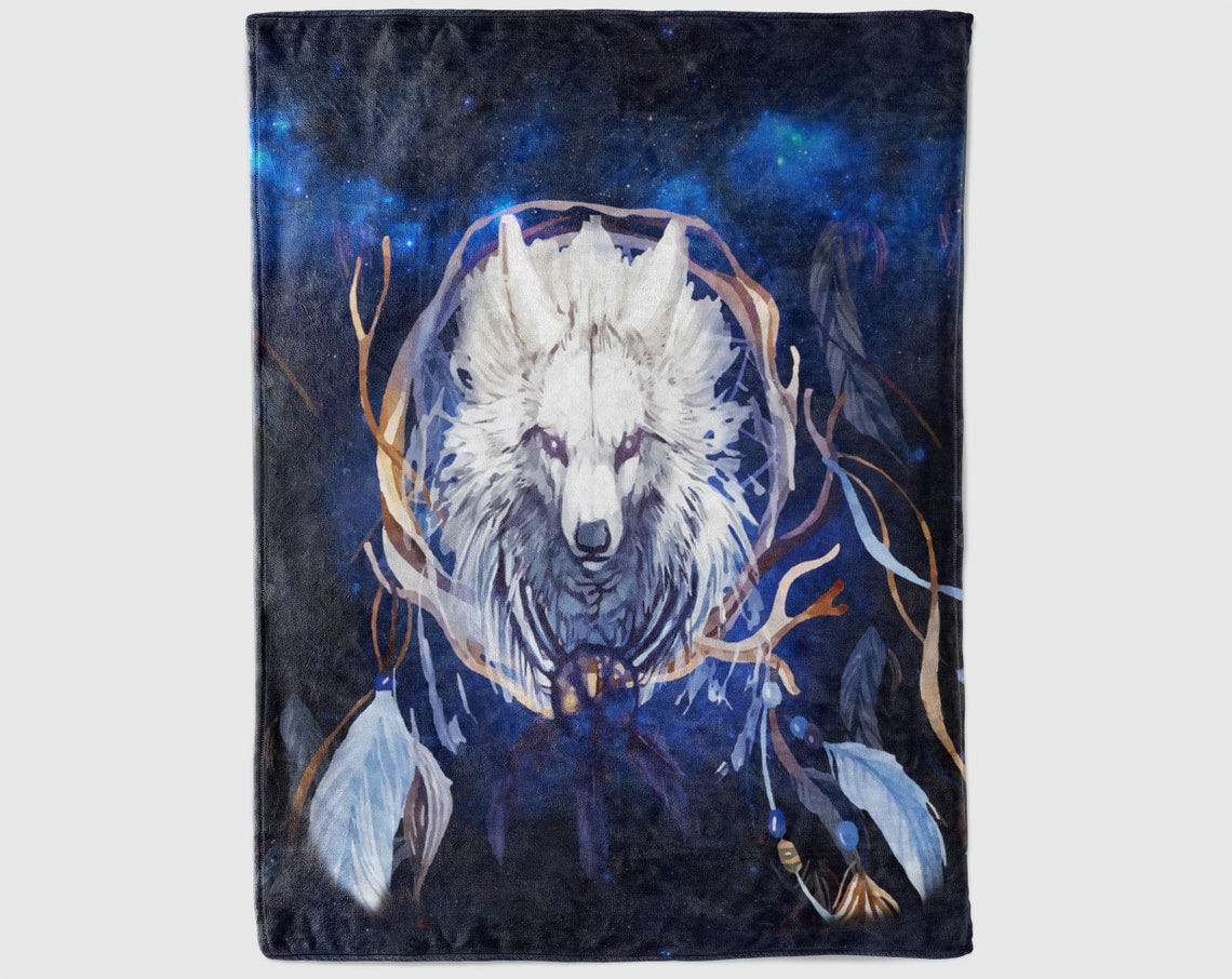 White Wolf Blanket Native American Blanket Native American Etsy