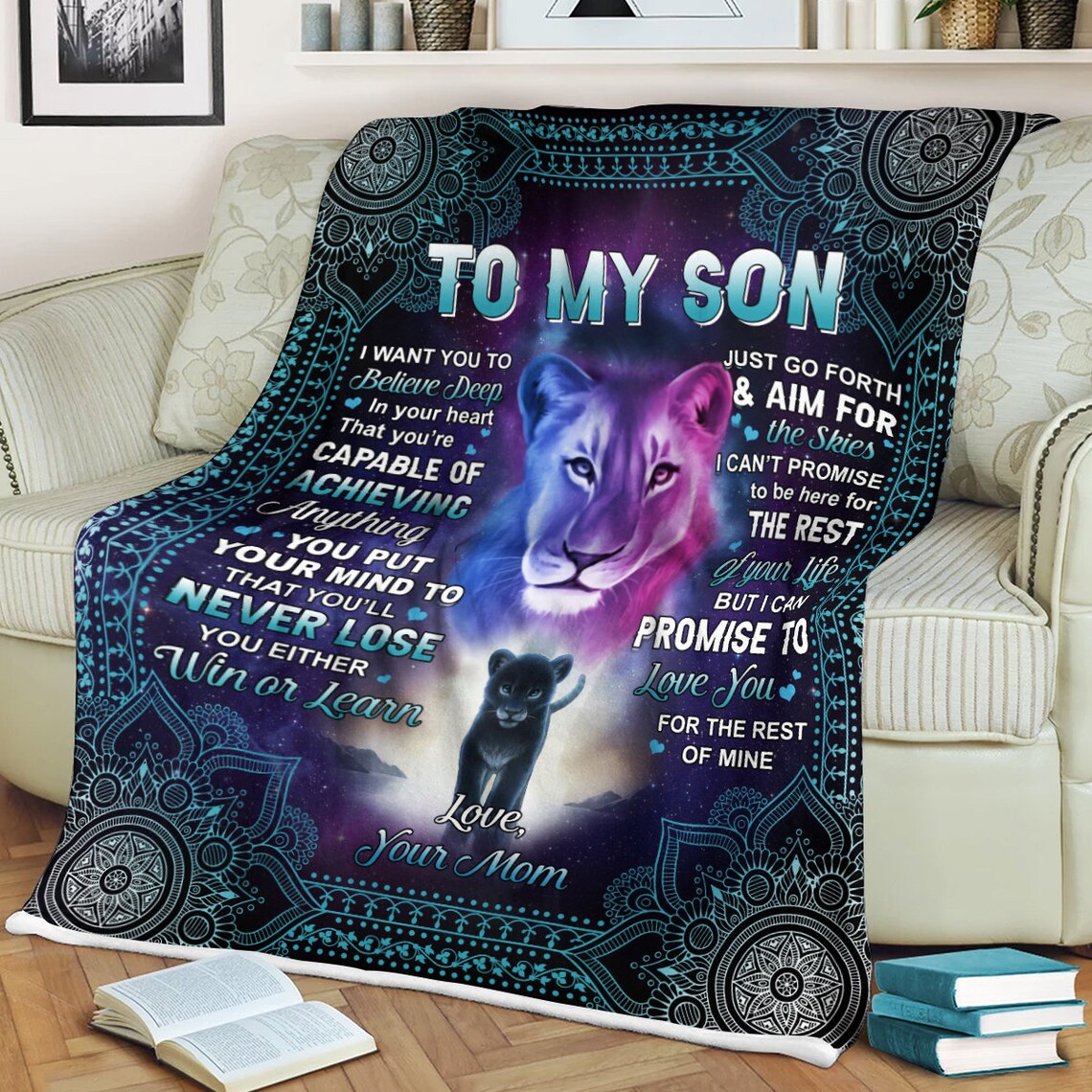 To My Son Blanket From Mom Lion Mom Blanket Chakra Blanket Etsy