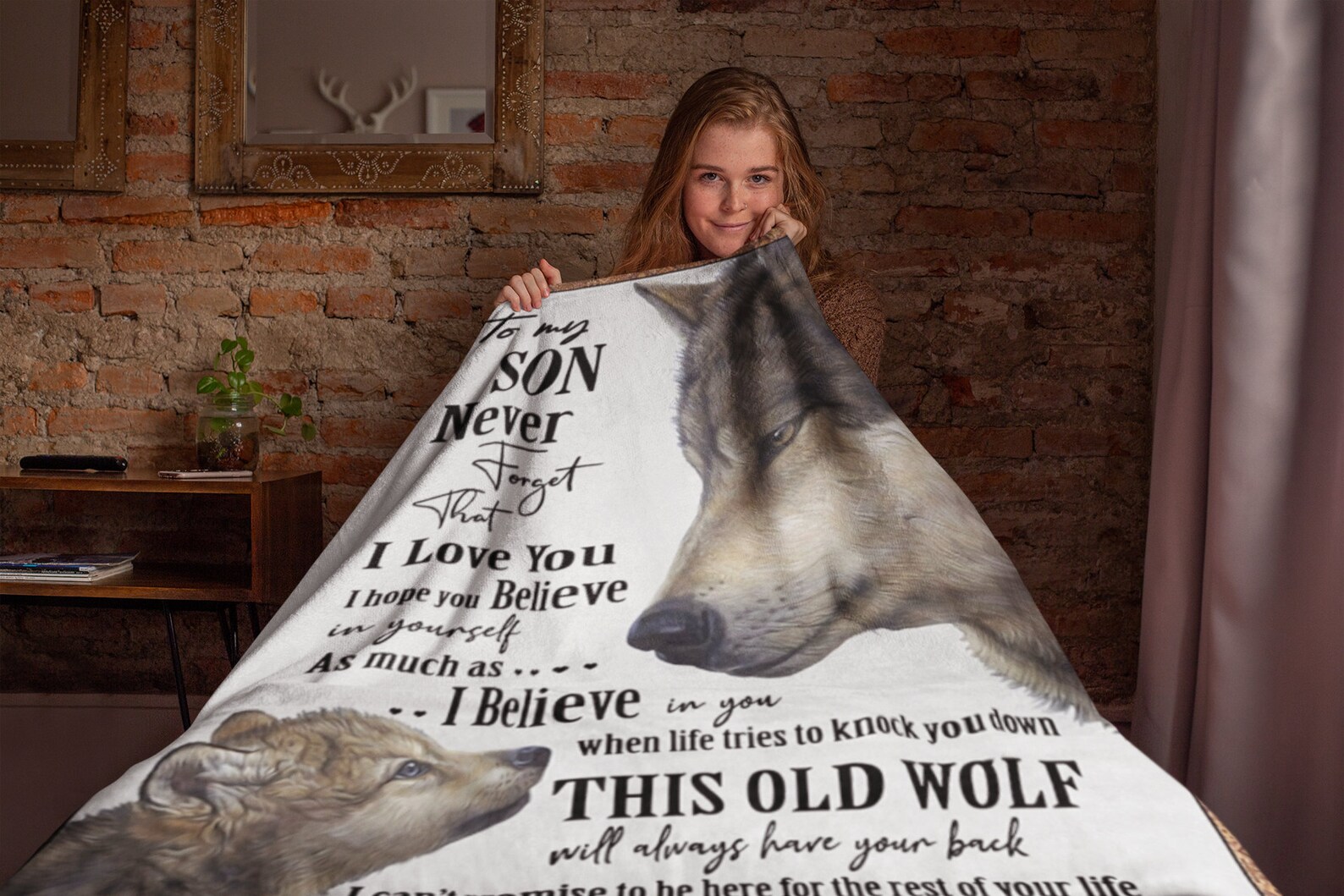 Wolf Mom Blanket Wolf Blanket To My Son Blanket From Mom To Etsy