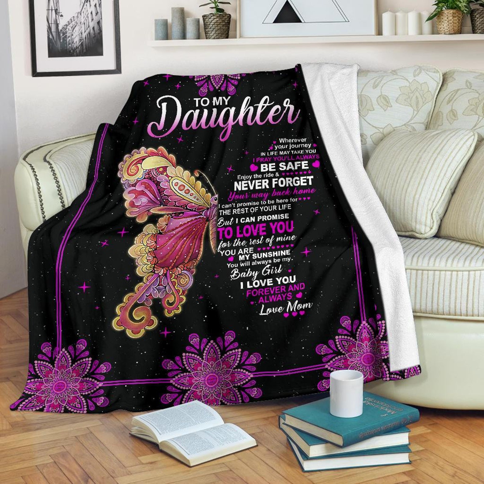 To My Daughter Blanket From Mom To My Daughter Fleece To My Etsy