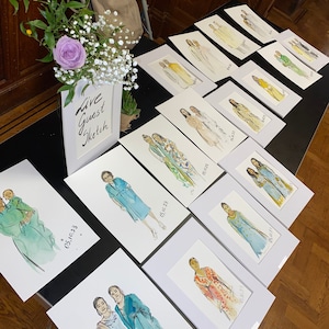 Live wedding sketching, Custom watercolour illustration, Live artist, Wedding Gift, Anniversary gift for husband wife, LIVE Birthday Artist