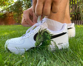 Hand Painted Nike Air Force I; Made To Order; Dragon Design; Customised Trainers in London, UK; All Sizes; for Male and Female