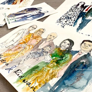 LIVE WEDDING PAINTER, Live wedding sketching, Custom watercolour illustration, Live artist, Wedding Gift, Anniversary gift for husband wife