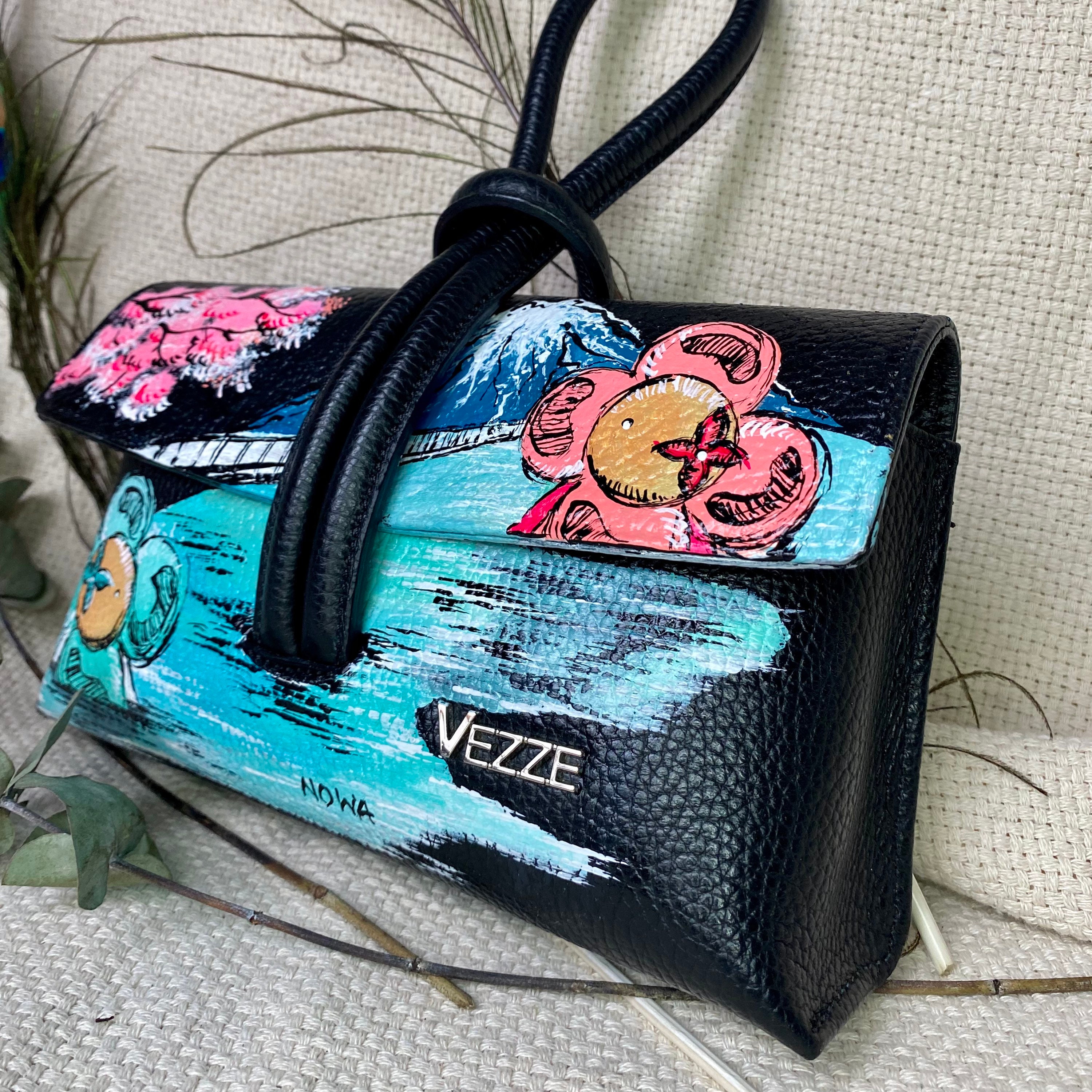 PAINTED LEATHER BAG cool Designer Bag mini Brief Case -   Hand painted  leather bag, Painted leather bag, Handpainted bags