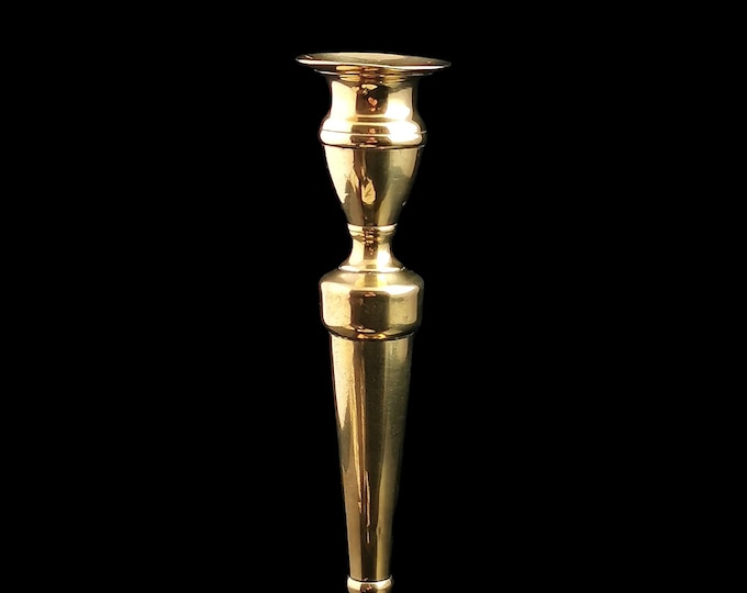 Antique brass Ejector candlestick, single, Victorian