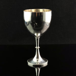 Antique Victorian sterling silver wine goblet, Dog