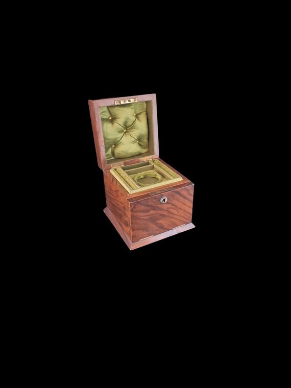 Antique Victorian walnut jewellery box, Fall front - image 3