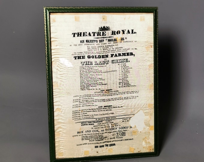 Rare Victorian silk advertising bill, Royal Theatre