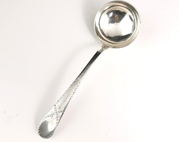 Antique sterling silver ladle, 18th century, serving spoon
