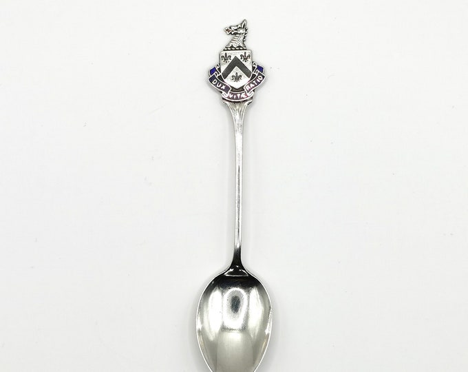 Antique sterling silver crested spoon, enamelled