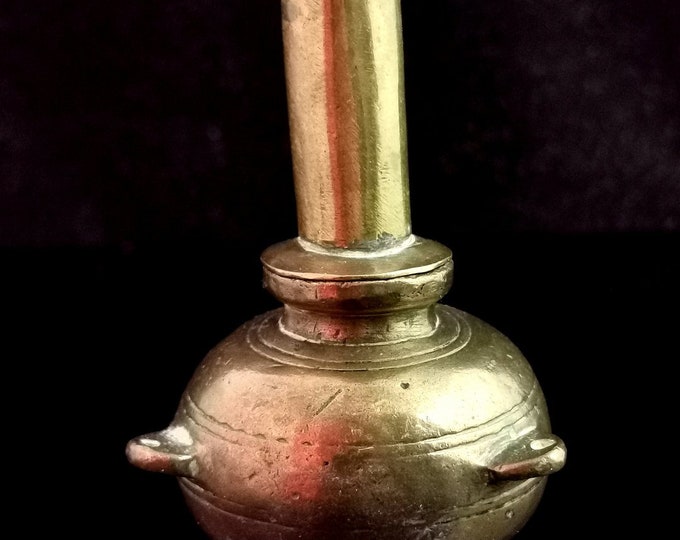 Antique bronze pot belly stove ink pot, inkwell