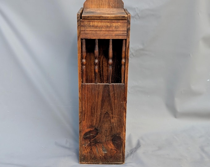 Antique French baguette box, bread storage, Rustic