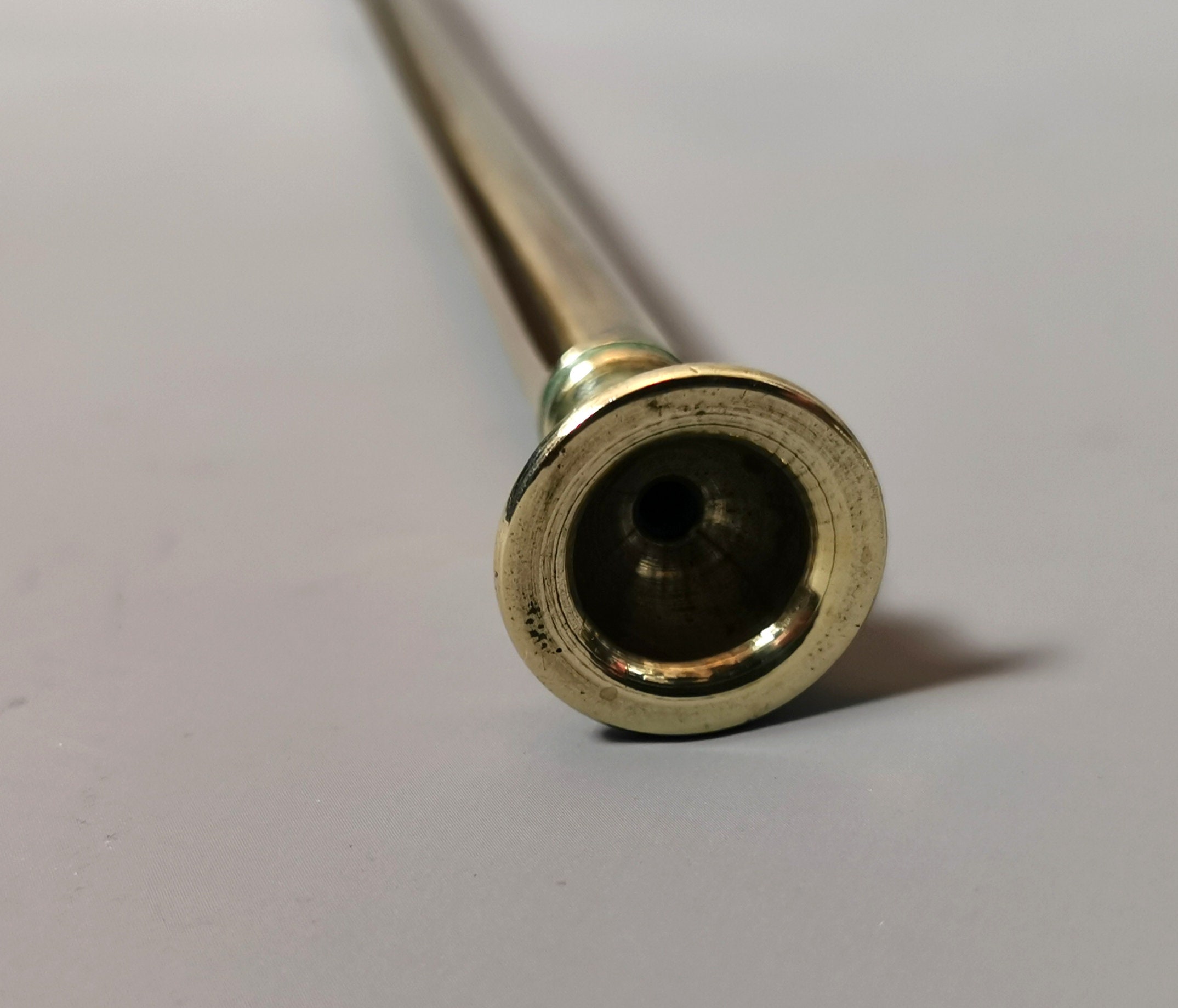 Antique Copper and brass heraldic trumpet, Buisine, old heralds