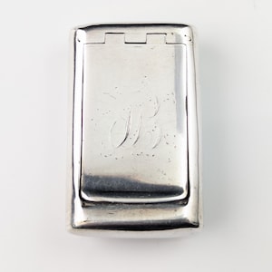 Antique sterling silver snuff box, circular