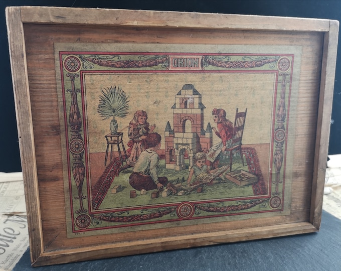 Antique Richter stone building blocks, childs bricks