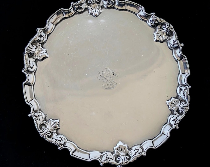 Antique Sterling silver waiter, card tray