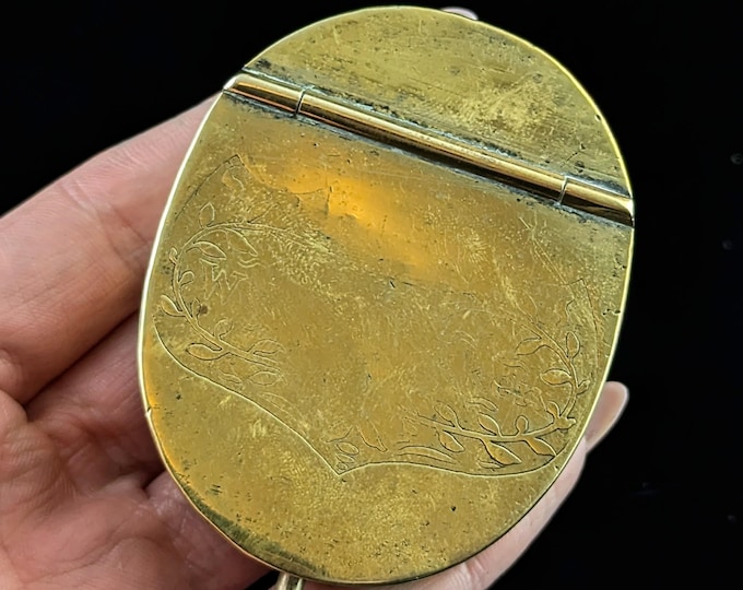 Antique Regency era brass snuff box, George IV