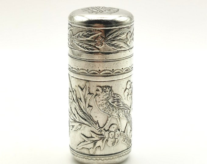 Antique sterling silver scent bottle, Sampson and Mordan