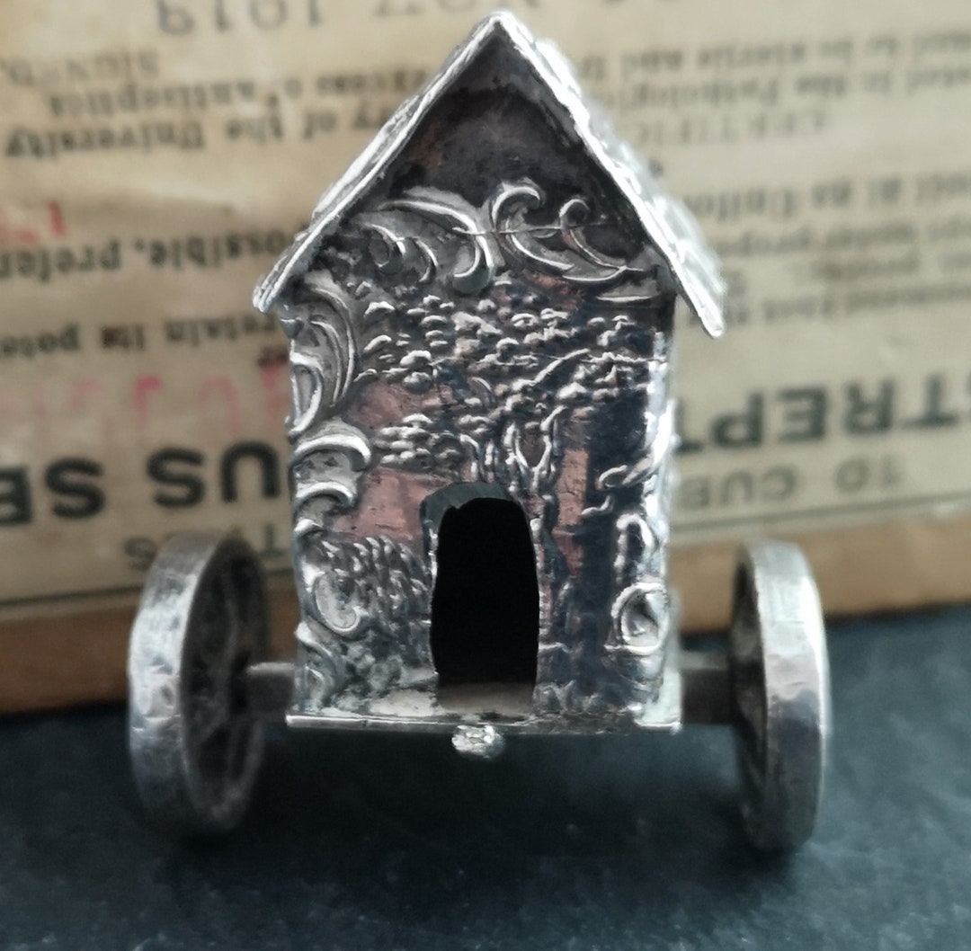 Vintage Fine Silver Miniature Carriage, Cart, Romantic Scene - Etsy