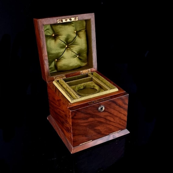 Antique Victorian walnut jewellery box, Fall front - image 1