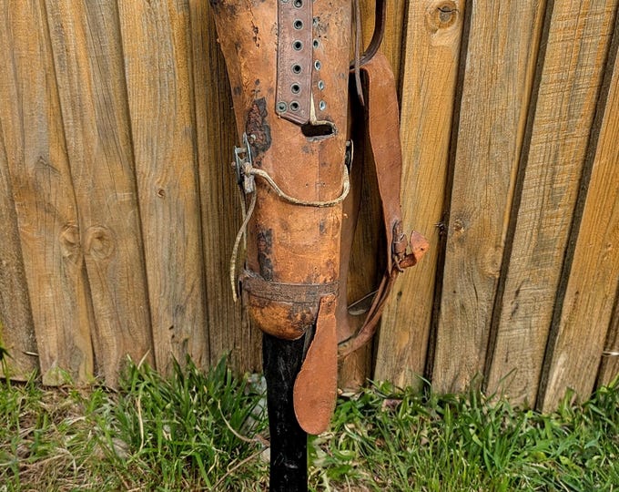 Antique prosthetic leg, peg leg, 19th Century