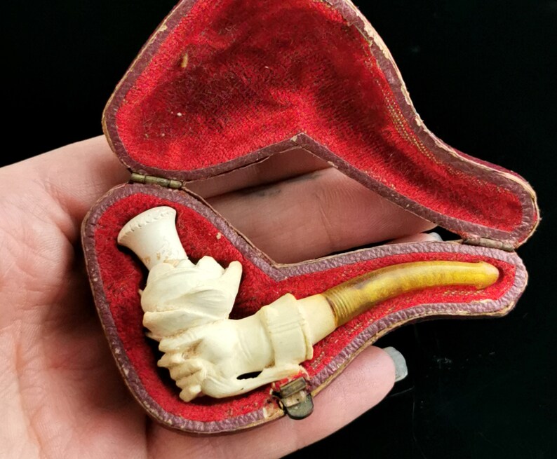 Antique Meerschaum Cheroot Holder, Pipe, Hand and Rose - Etsy
