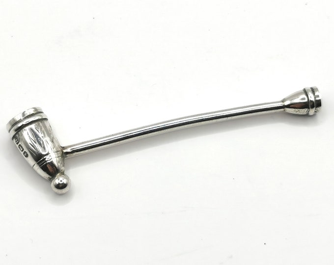 Antique miniature sterling silver pipe, Churchwarden