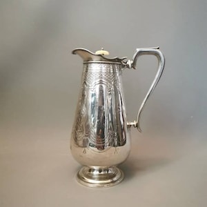 Victorian silver plated coffee pot, hot water, Aesthetic era