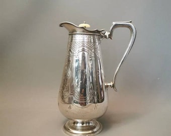 Victorian silver plated coffee pot, hot water, Aesthetic era