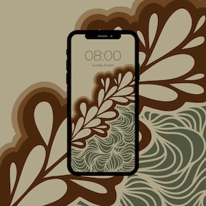 Retro phone wallpaper | iphone background, phone background, phone wallpaper digital download, earth tone, neutral iphone wallpaper, retro