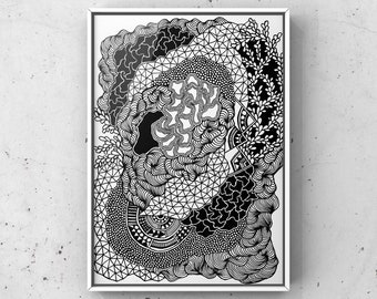 Abstract + geometric frameable art print | Black and white pattern design