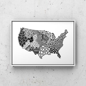| d’impression d’art encadrable aux États-Unis Illustration de motifs en noir et blanc | Conception abstraite + géométrique