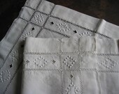 Dreamlike Art Nouveau-linen-tablecloth white embroidery high embroidery Madeira embroidery hollow hem Size 1.16 m x 77 cm France circa 1920