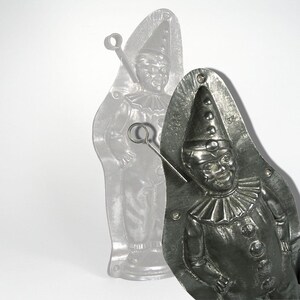 Vintage rare antique 28 cm large chocolate mold model Clown Pierrot by F. W. Kutzscher Schwarzenberg No. 5925 33 Germany around 1920
