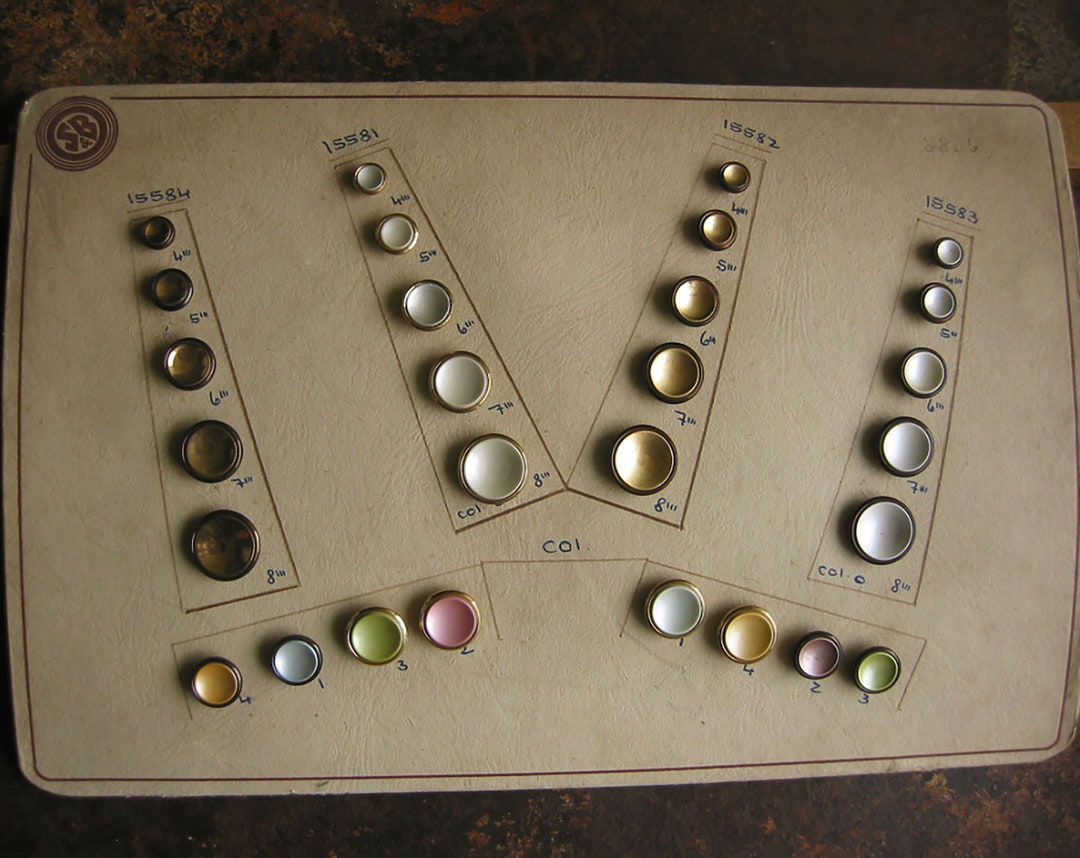 Buttons Merchant One Vintage Antique Sample Card for Buttons for the Merchant Around 1950 ...