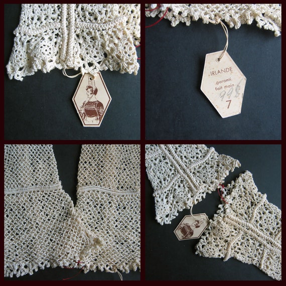 Vintage antique crocheted long women's net gloves… - image 10