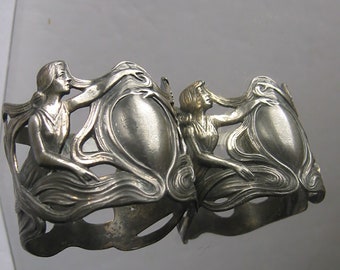 アンティークナプキンリング、彫刻入り、1914～1918年、モノグラム、銀