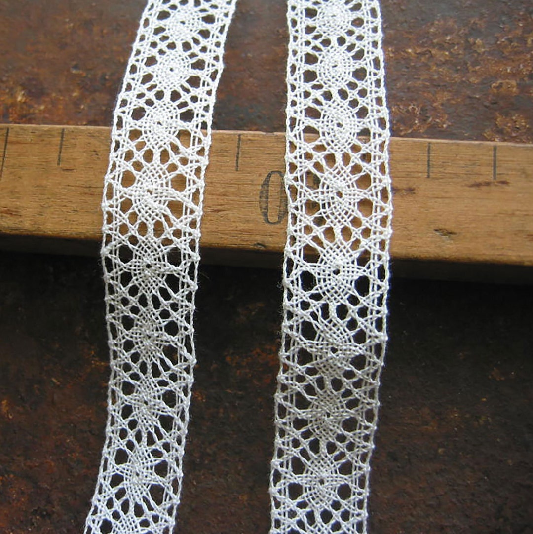 Vintage Antique Delicate French Bobbin Lace Trim Border Made of Cotton ...