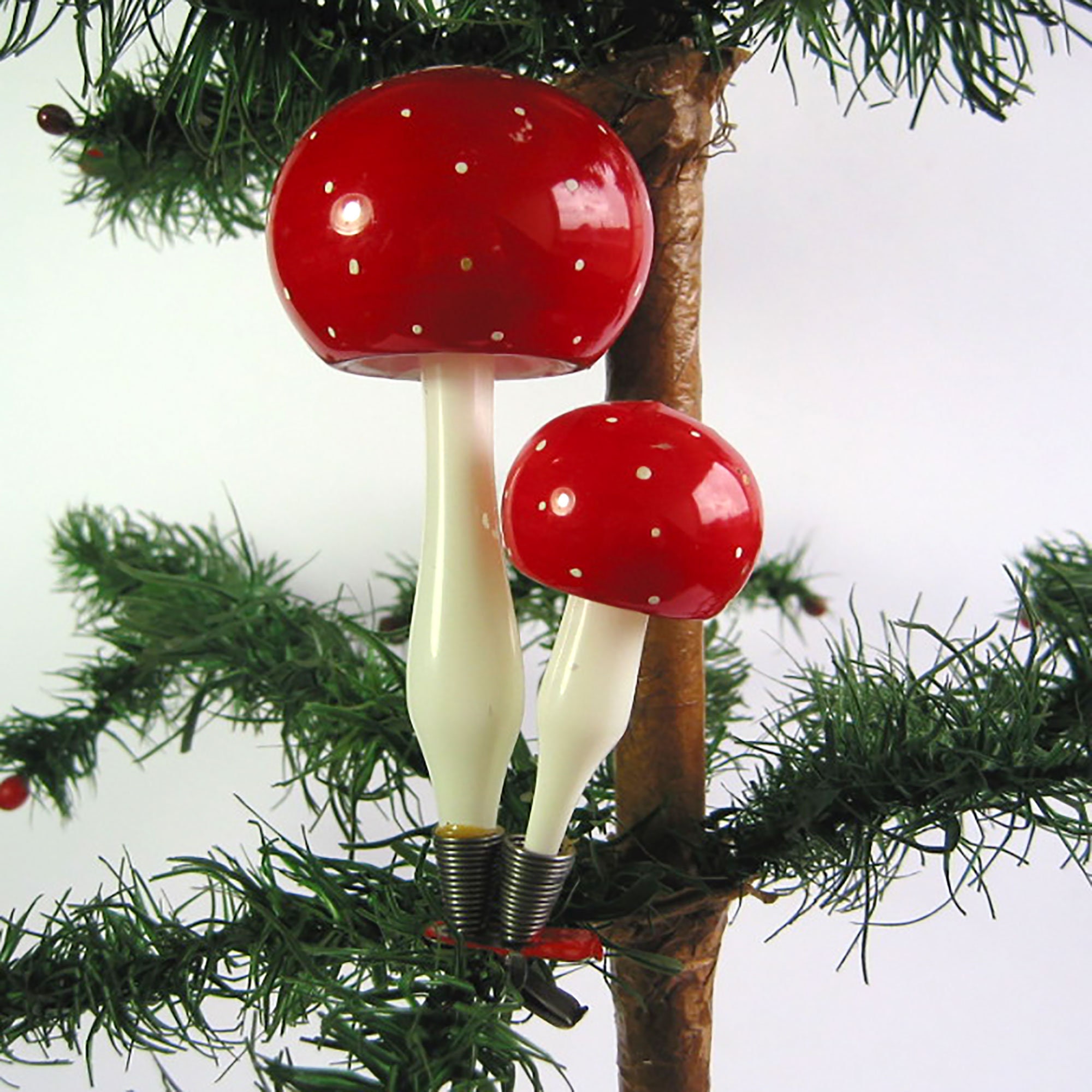 DÉCORATION À SUSPENDRE VERRE CHAMPIGNON NOËL - Rouge