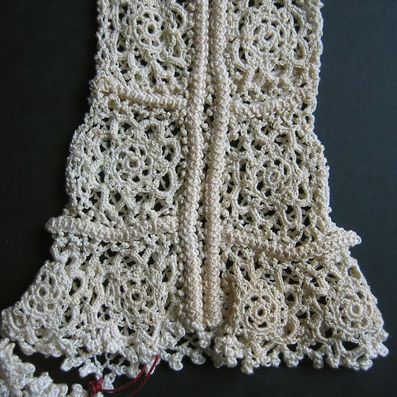 Vintage antique crocheted long women's net gloves… - image 7