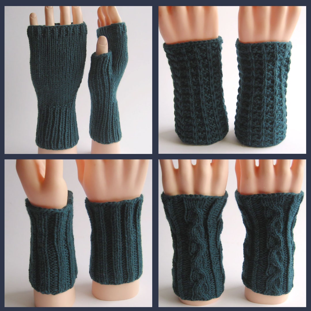 Handknitted Men's Wrist Warmers, Hand Warmers, Arm Warmers, Fingerless